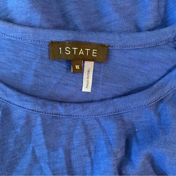 1. STATE Drawstring Sleeve Top in Cobalt Blue - Picture 4 of 5